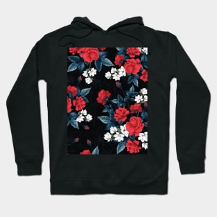 Red rose flowers pattern Hoodie